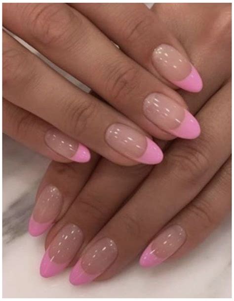 French Tip Acrylic Nails Oval