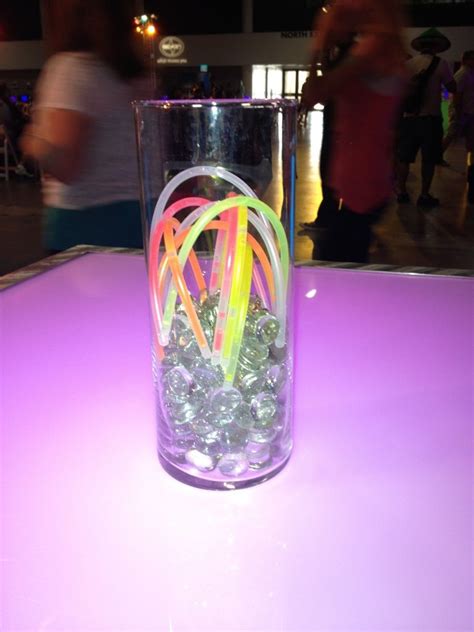 Simple Centerpiece For Any Glow Themed Eventparty Cylinder Filled