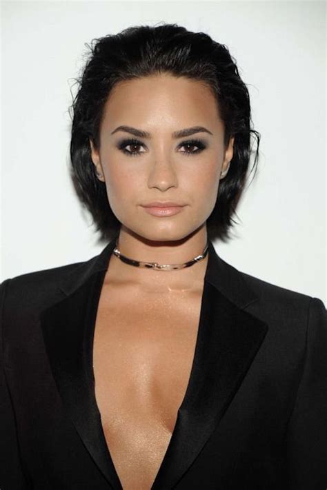 Tell me what you want what you like it's okay i'm a little curious, too tell me if it's wrong if it's right i don't care i can keep a secret, can you? demi-lovato-black-blazer-black-hair-short-haircuts-for ...