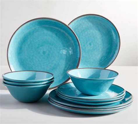 Swirl Melamine 12-Piece Dinnerware Set | Pottery Barn CA