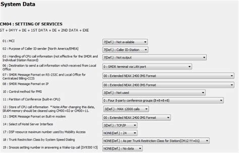 Nec Sv9300 Pbx Data Logger Smdrcdr Data Format And Connection Settings