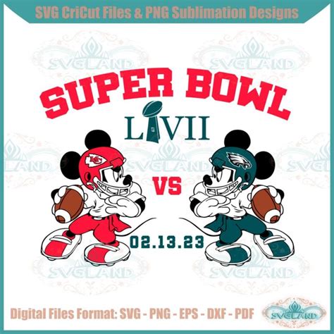 Mickey Mouse Eagles Vs Chiefs Super Bowl 2023 Svg Cutting Files