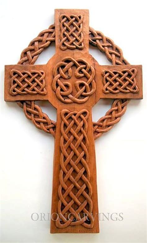 Celtic Cross Wood Carving Handmade Woodcarving 118 X 185 Etsy