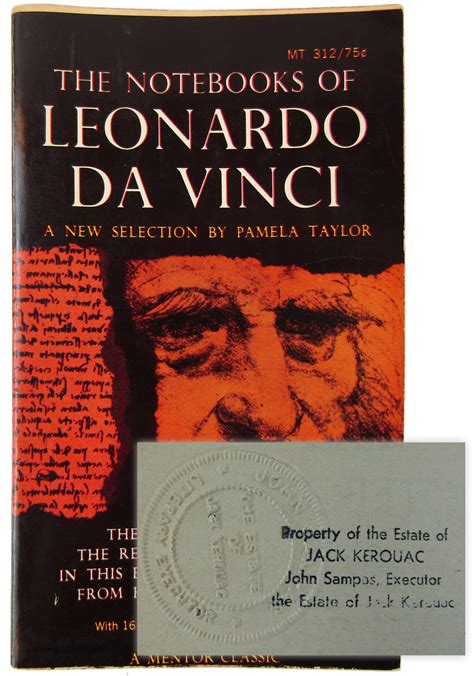 Lot Jack Kerouac Personally Owned Book The Notebooks Of Leonardo Da