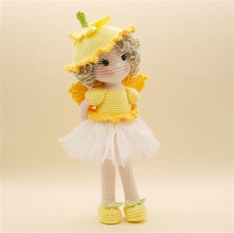 Amigurumi Crochet Doll Sweet Daffodil Flower Fairy With Etsy