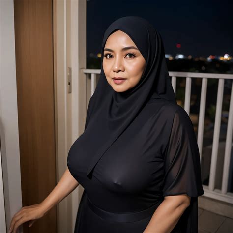 56 años hijab mujer madura in seaart ai