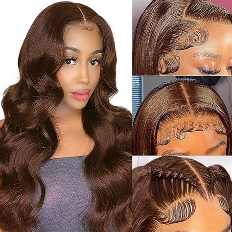 Amazon Com X Chocolate Brown Lace Front Wig Human Hair Hd
