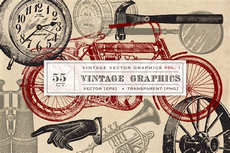 55 vintage vector graphics pre designed photoshop graphics ~ creative market