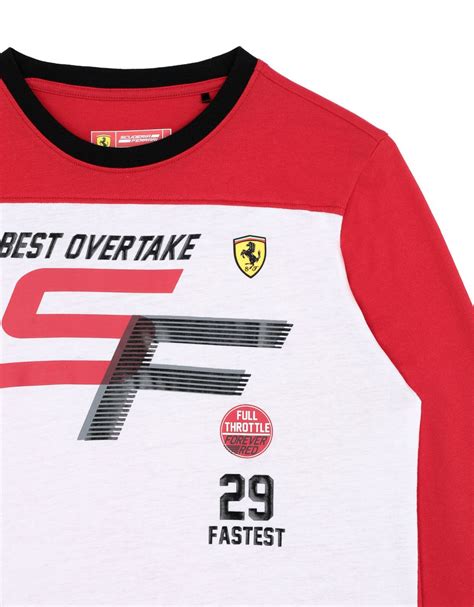Ferrari Boys Long Sleeved Jersey T Shirt Man Scuderia Ferrari