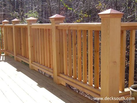 Cedar deck railing design ideas decks porch systems home. Cedar 6x6 handrail with 2x2 balusters - www.decksouth.com ...