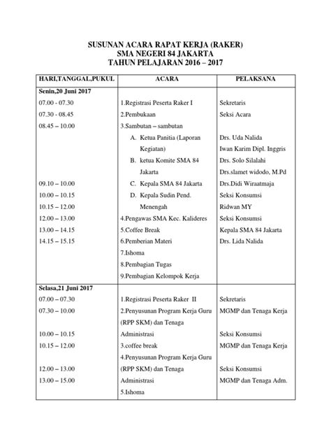erek rapat kerja
