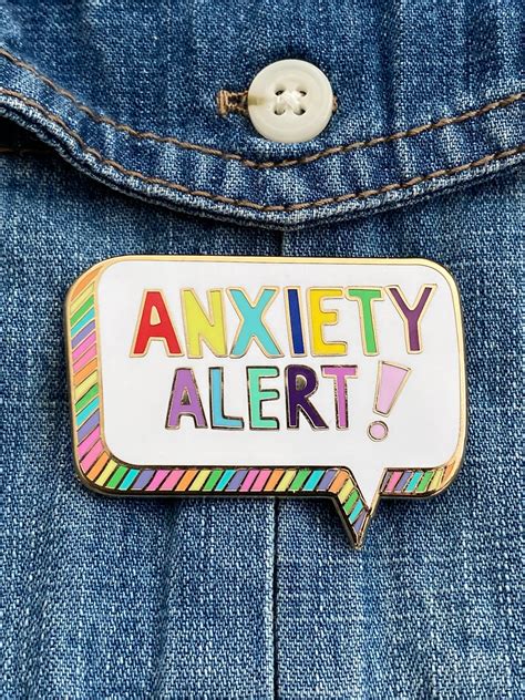 Anxiety Alert Hard Enamel Pin Mental Health Pin Rainbow Etsy