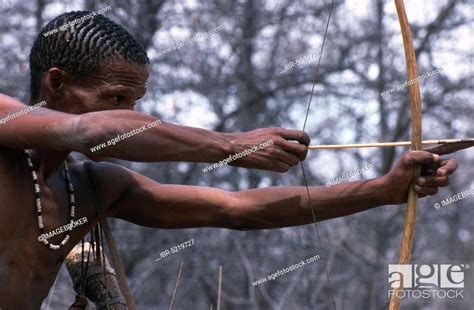 Bushman With Bow And Arrow San Bushmen Bushmen Kalahari Namibia