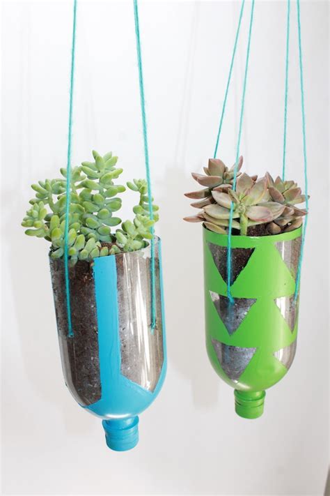 How To Make Hanging Planters From Recycled Water Bottles