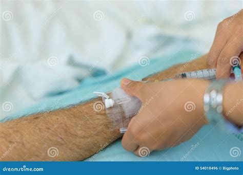 Arm Of A Man Patient In The Hospital Stock Photo Image Of Medication