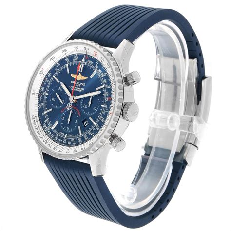 Breitling Navitimer 01 46 Blue Dial Rubber Strap Watch ...