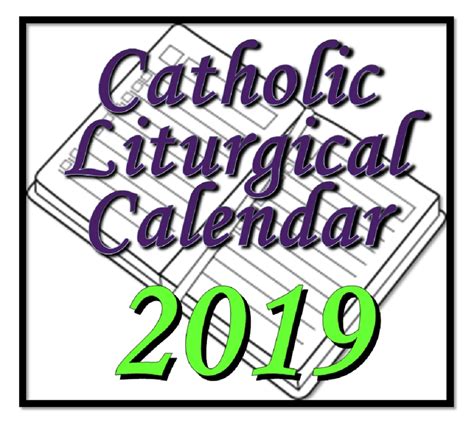 Printable Catholic Liturgical Calendar 2019 2020