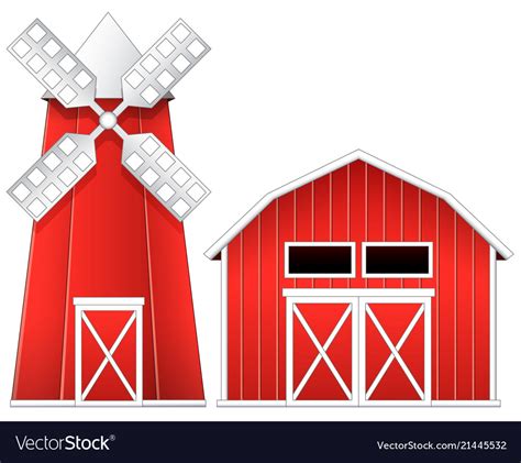 Windmill And Barn Royalty Free Vector Image Vectorstock