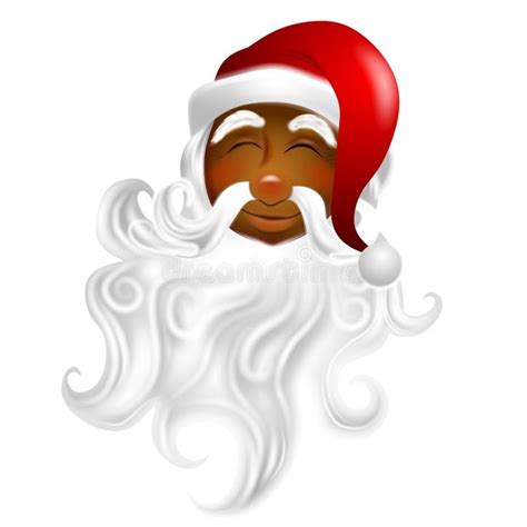 African American Santa Claus Head A Clip Art Illustration Of The