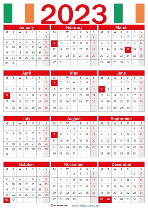 Calendar Downloadable 2024 Calendar 2024 Ireland Printable Paito Warna
