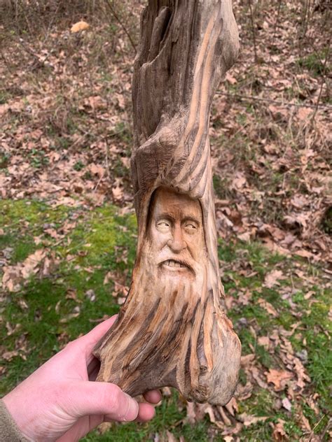 Wood Spirit Carving, Driftwood Carving, Wood Wall Art, Wizard Carving 