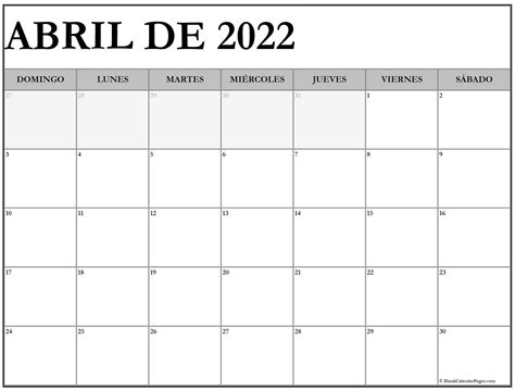 Abril De 2022 Calendario Gratis Calendario Abril