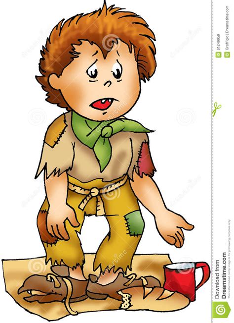 Poor Homeless Boy Character Stock Illustration Image 61249959
