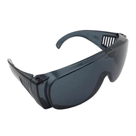 Industrial Safety Glasses Alpha Over Specs Uncoated Smoke Lens