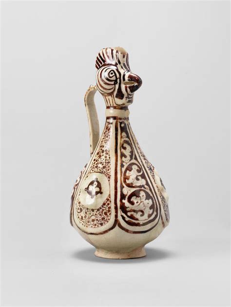 bonhams a kashan lustre moulded pottery cockerel head ewer persia 13th century
