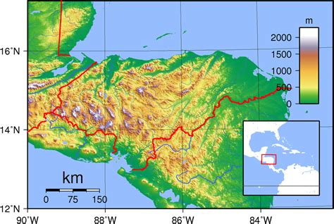 Mapa De Cordilleras De Honduras Mapa De Honduras