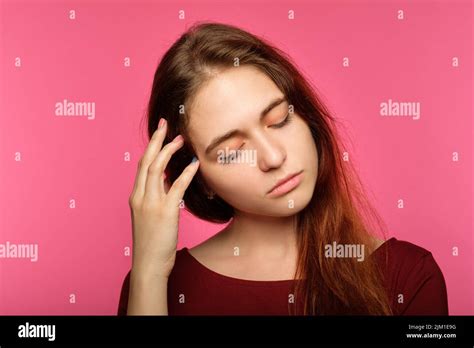 Tired Sad Young Woman Sleepy Drowsy Exhausted Stock Photo Alamy