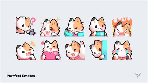 Cute Cat Twitch Emotes Pack 5 Kawaii Cat Twitch Strea