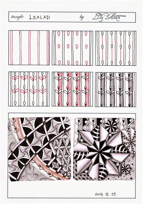 Make a grid of boxes and practice the same easy zentangle pattern over and over. Lily's Tangles: My new Tangle: Lealad | Zentangle patterns, Zentangle drawings, Tangle patterns