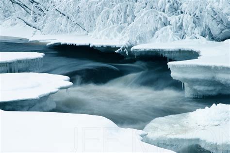 Image Half Frozen River In Snow Stock Photo By Jf Maion