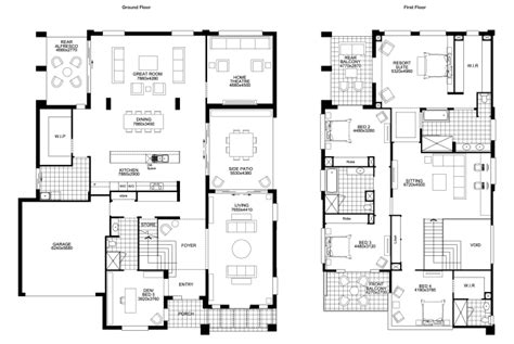 House plans with terraces, decks, verandas, or porches for outside living. Floor Plan Friday: BIG double storey with 5 bedrooms ...