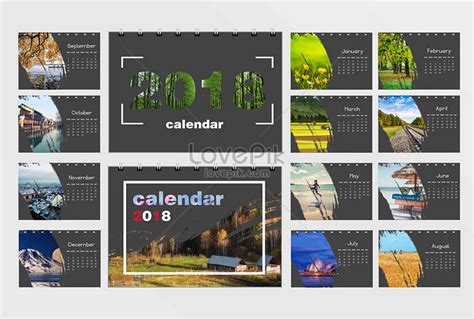 2018 Landscape Calendar Template Imagepicture Free Download 400079409