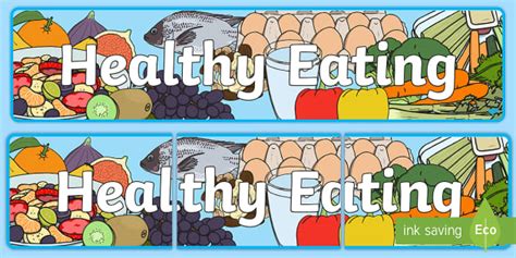 👉 Healthy Eating Foundation Stage Display Banner Twinkl