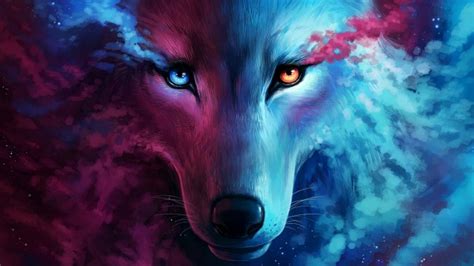 Download 1920x1080 Majestic Wolf Shiny Eyes Artwork