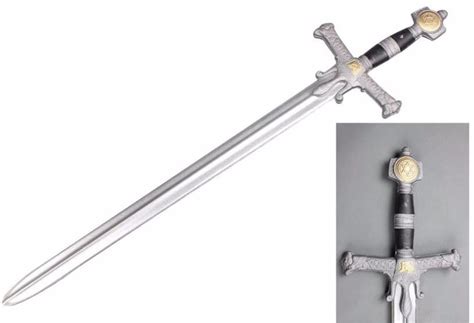 415 Medieval Foam Sword W Metallic Chrome Finish Blade