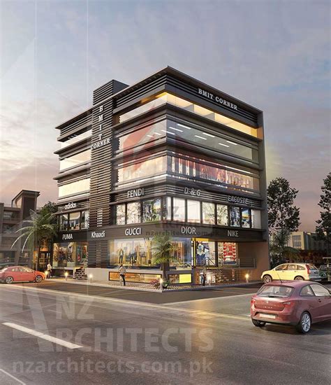 Modern Commercial Plaza Design Bmit Corner Mumtaz City