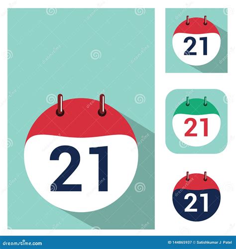 21 Calendar Icon With Color Options Isometric Calendar Icon Flat