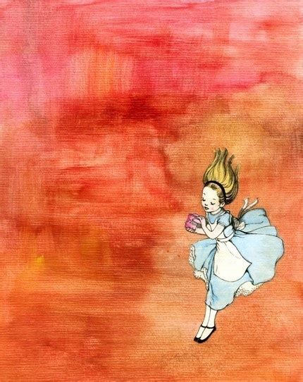 Falling Alice In Wonderland Illustrations Alice In Wonderland Print