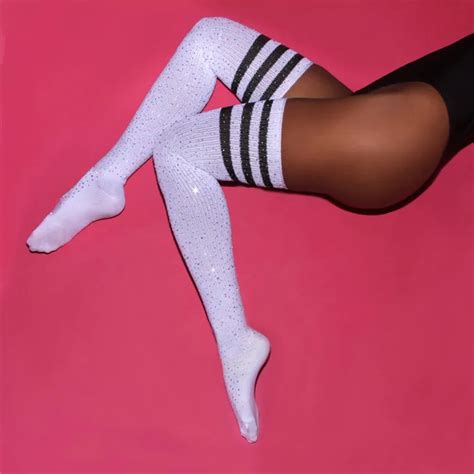 Sexy Striped Knee High Socks Rhinestone Stockings Buy Sexy Striped Knee High Socksrhinestone