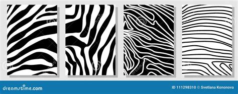 Set Of A4 Covers With Expressive Zebra Pattern Template For Cards