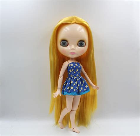 Blygirl Blyth Doll Yellow Straight Hair Joint Body Nude Doll Joint