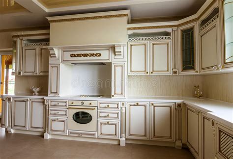 Luxury Modern Fitted Kitchen Interior Kitchen In Luxury Home Wi Stock