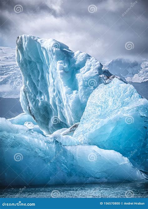 Beautiful Iceberg In The Jokulsarlon Glacier Lagoon Global Warming