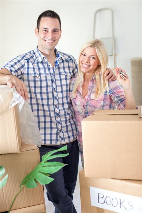 Couple Moving Into New Home Stock Photo Image Of People Independence