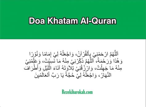 Doa Khatam Al Quran Dengan Bacaan Arab Latin Dan Makna