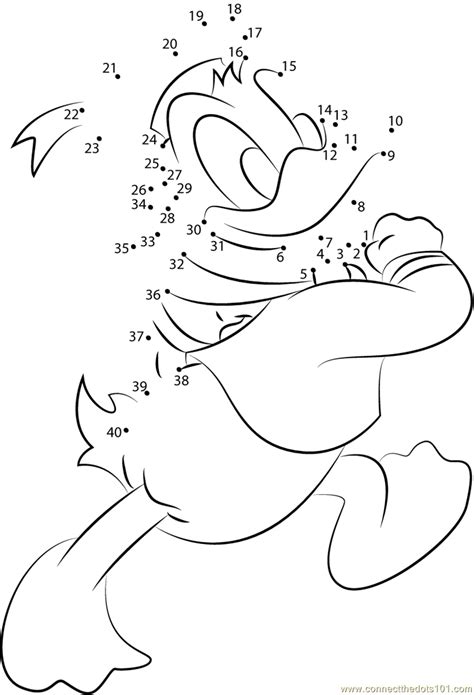 Happy Donald Duck Dot To Dot Printable Worksheet Connect The Dots